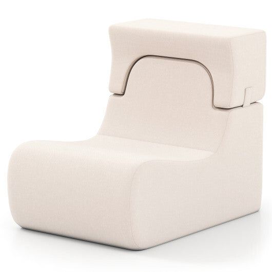 Floor Chair Lazy Sofa with Detachable Headrest-Gray W2B
