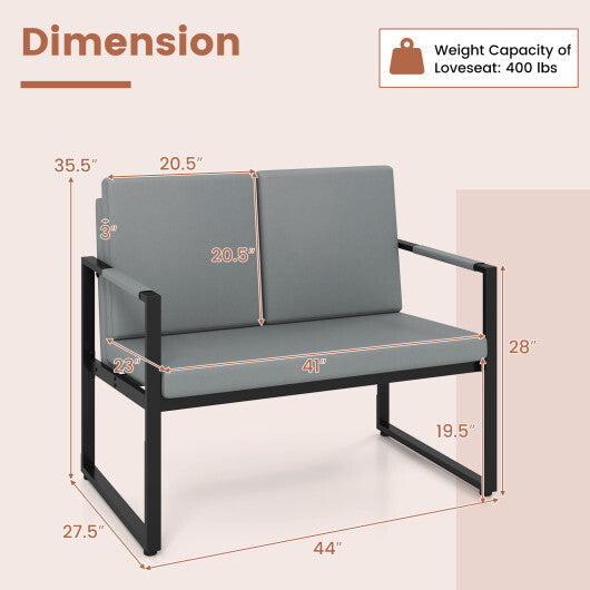 Modern Loveseat Sofa 2 Seater Small Couch-Brown W2B