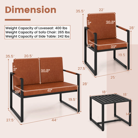 Set of 2 Metal End Tables with Slatted Tabletop-Black W2B