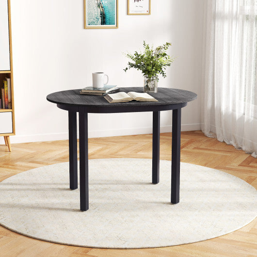 43 Inch Wooden Dining Table with Rubber Wood Legs for 2-4 People-Black W2B