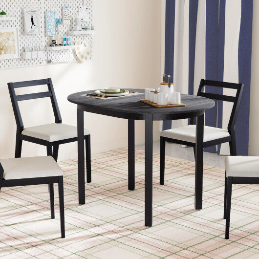 43 Inch Wooden Dining Table with Rubber Wood Legs for 2-4 People-Black W2B