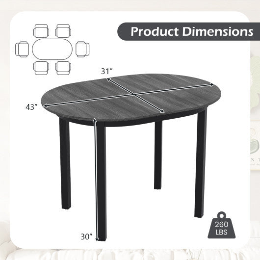 43 Inch Wooden Dining Table with Rubber Wood Legs for 2-4 People-Black W2B