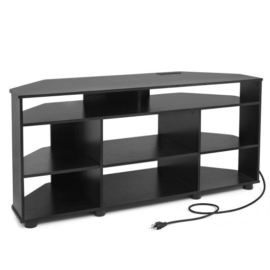 Corner Entertainment Center TV Stand for TVs up to 55 Inch-Black W2B