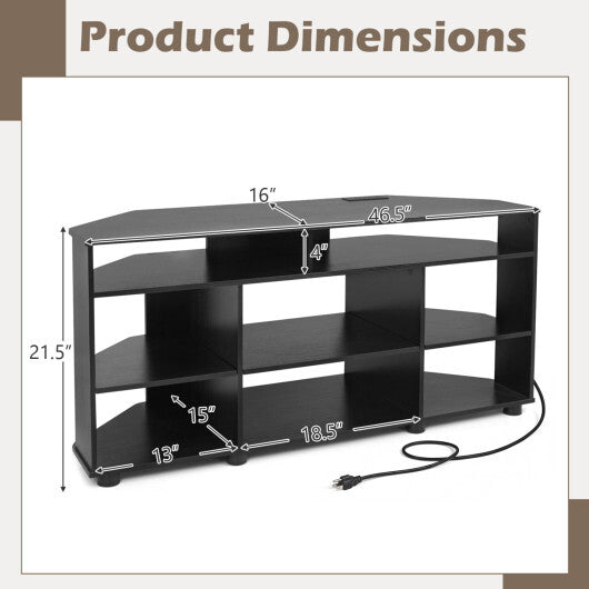 Corner Entertainment Center TV Stand for TVs up to 55 Inch-Black W2B