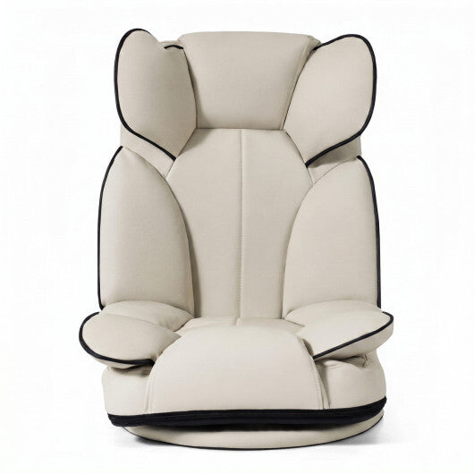 360 Degree Swivel Floor Gaming Chair with 6-Position Adjustable Backrest and Sponge Filling-Gray W2B