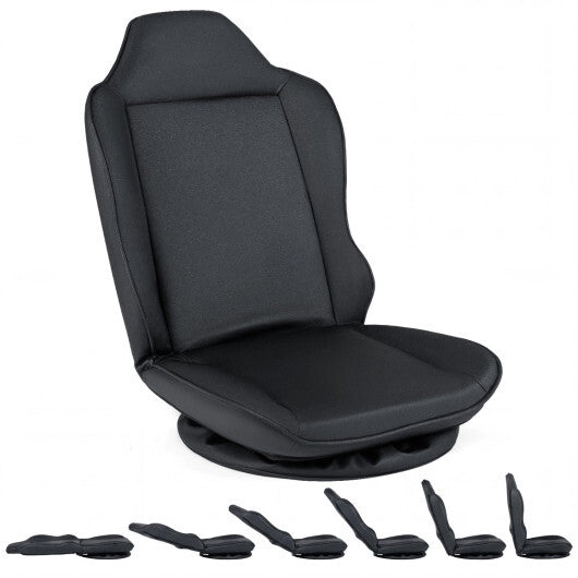 360 Swivel Floor Gaming Chair with 5-Level Adjustable Backrest-Black W2B