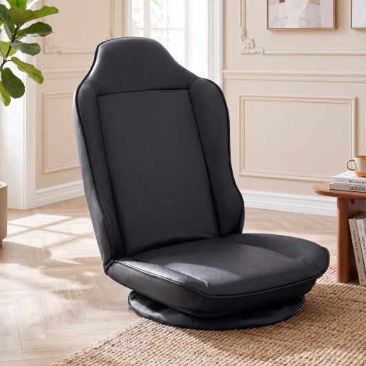 360 Swivel Floor Gaming Chair with 5-Level Adjustable Backrest-Black W2B