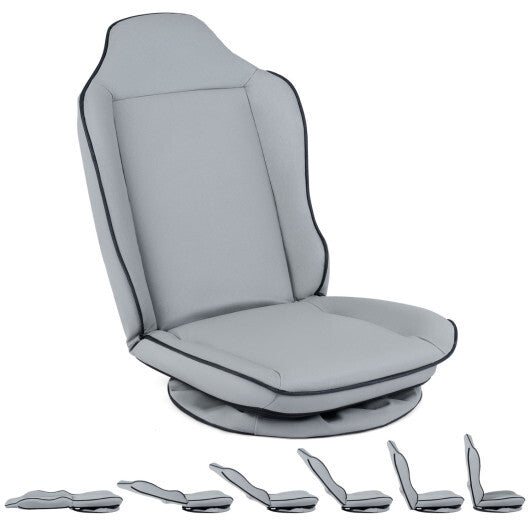 360 Swivel Floor Gaming Chair with 5-Level Adjustable Backrest-Black W2B