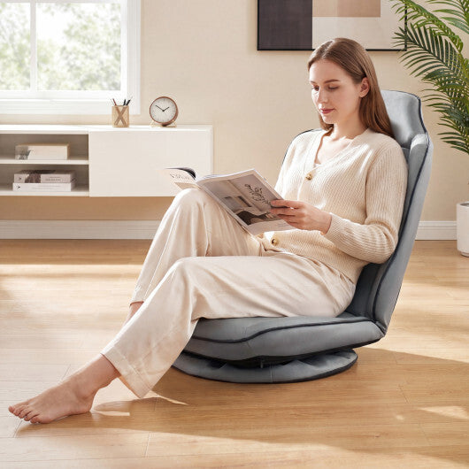 360 Swivel Floor Gaming Chair with 5-Level Adjustable Backrest-Black W2B