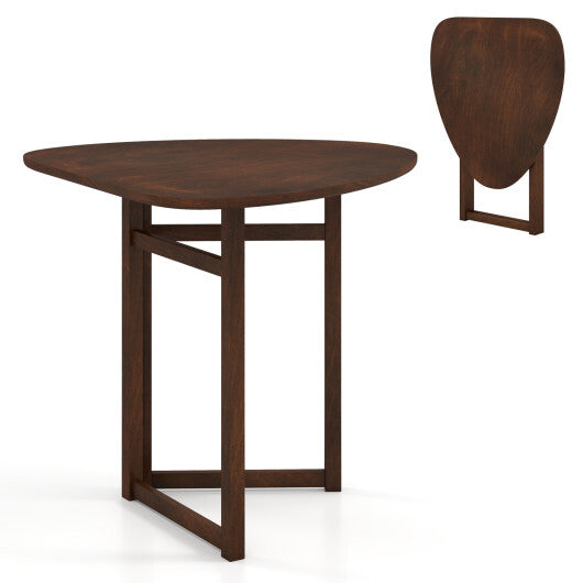 Foldable Dining Table 31.5" Triangular Small Kitchen Table for 2-Walnut W2B