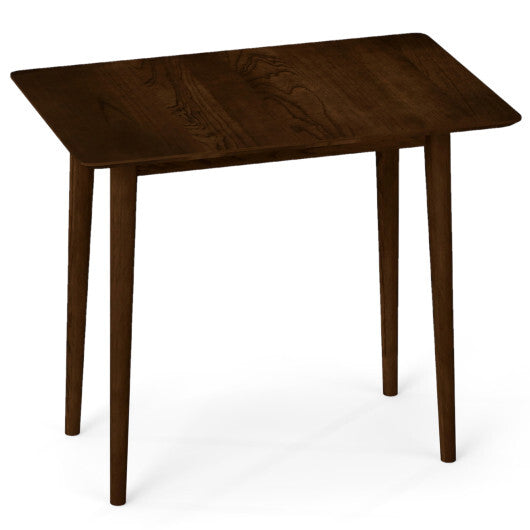 Rectangular Wooden Dining Table for 2-4 34 Inch Farmhouse Solid Wood Kitchen Table-Walnut W2B