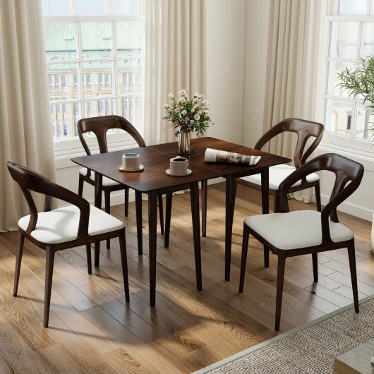 Rectangular Wooden Dining Table for 2-4 34 Inch Farmhouse Solid Wood Kitchen Table-Walnut W2B