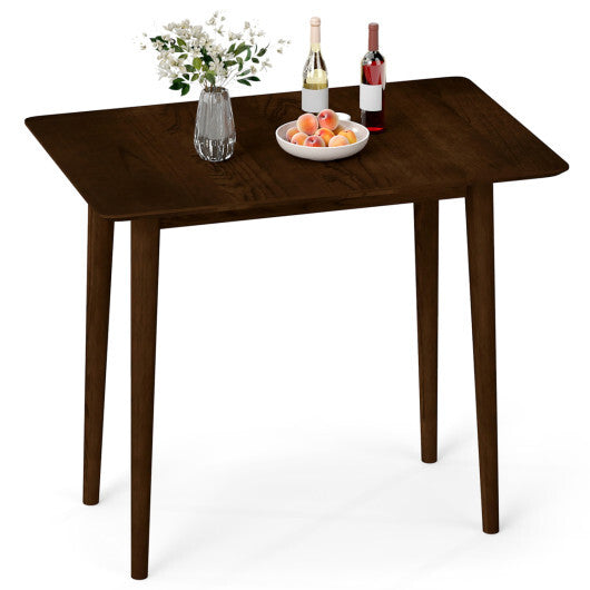 Rectangular Wooden Dining Table for 2-4 34 Inch Farmhouse Solid Wood Kitchen Table-Walnut W2B