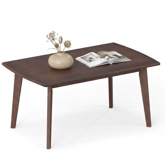 Solid Wood Modern Coffee Table with Tapered Legs-Walnut W2B