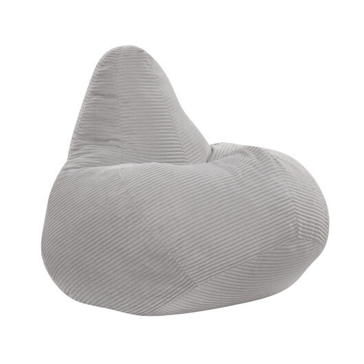 Bean Bag Chair for Adults Accent Lazy Sofa with Skin-friendly Corduroy Cover and Soft Sponge Filling-Blue W2B