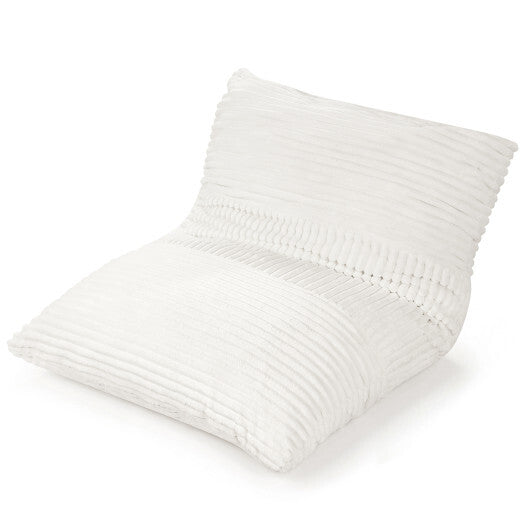 3-in-1 Large Bean Bag Chair with Comfy Corduroy Fabric-Gray W2B