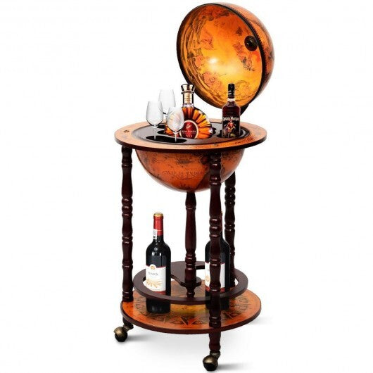 16th Century Wood Globe Wine Bar Stand W2B