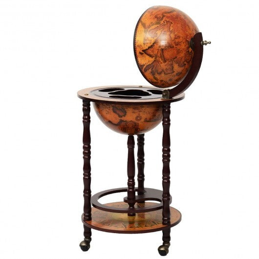 16th Century Wood Globe Wine Bar Stand W2B