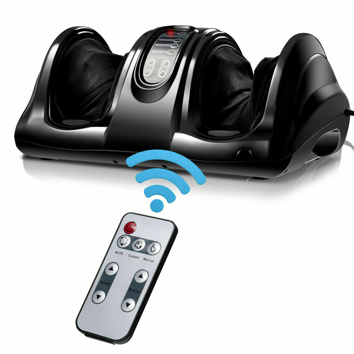 Therapeutic Shiatsu Foot Massager with High Intensity Rollers-Black - Color: Black W2B