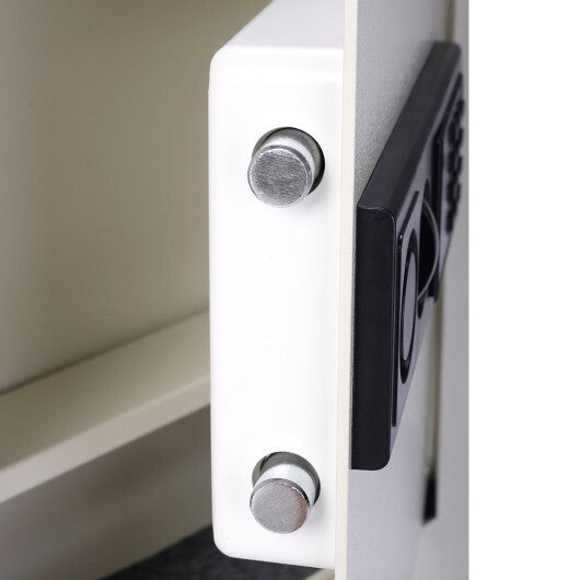 Digital Flat Recessed Wall Safe Security Lock Gun Cash Box-White W2B