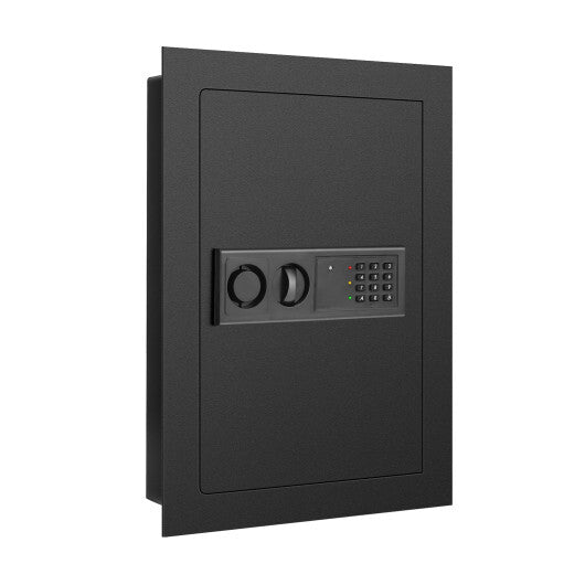 Digital Flat Recessed Wall Safe Security Lock Gun Cash Box-White W2B
