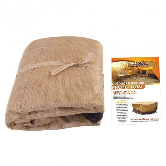 72 Inch Waterproof Oval/Rect Garden Table Cover - Color: Brown W2B