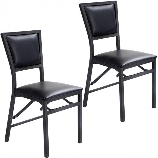 Set of 2 Metal Folding Dining Chair with Space Saving Design W2B