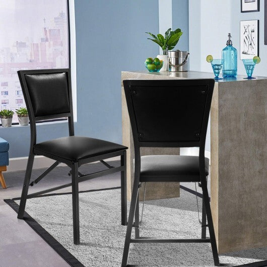 Set of 2 Metal Folding Dining Chair with Space Saving Design W2B