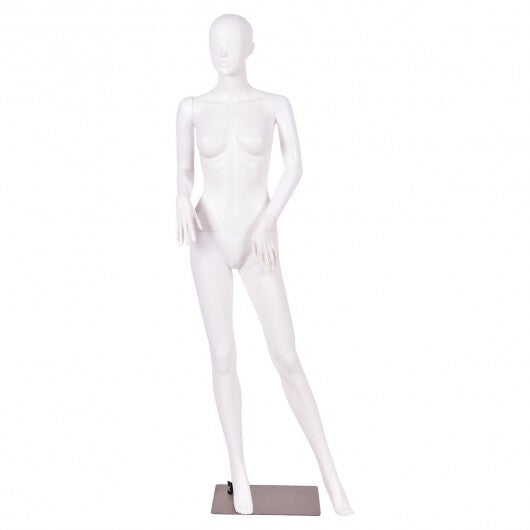 5.8 ft Plastic Female Mannequin Adjustable Detachable Manikin with Metal Stand W2B