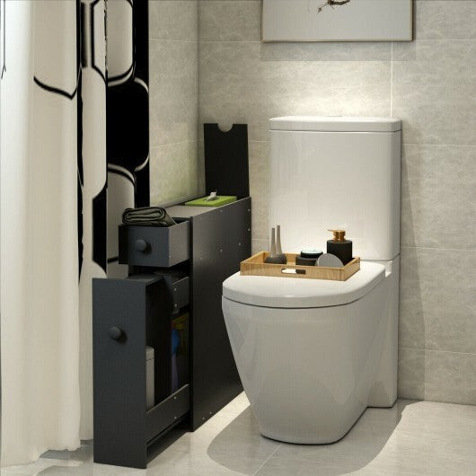 White Bathroom Cabinet Space Saver Storage Organizer-White W2B