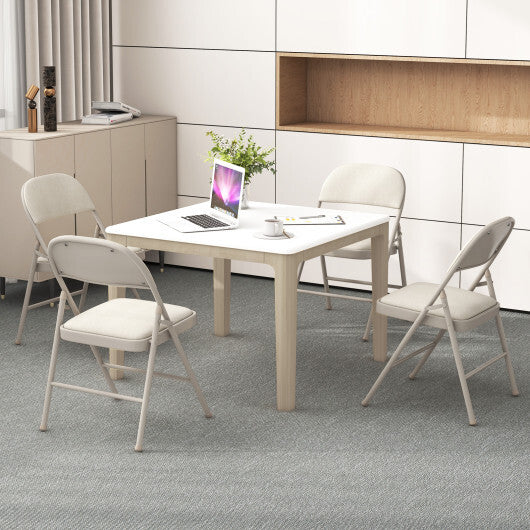 Foldable Chair Set of 6 with Padded Seat Seat and Fabric Covered Backrest-Set of 6