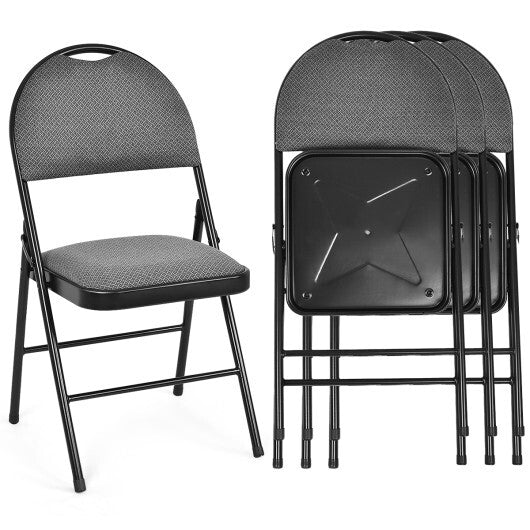 2/4 Pieces Padded Folding Office Chairs with Backrest-Set of 2