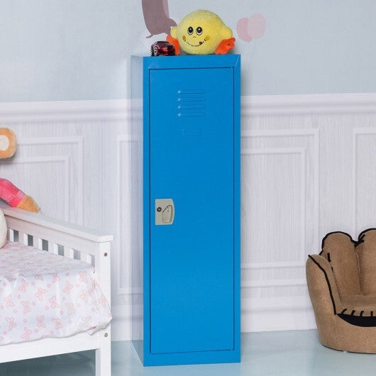 48 Inch Kid Safe Storage Children Single Tier Metal Locker-Blue