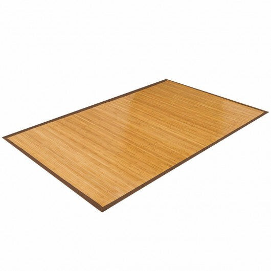 5 x 8 Feet Bamboo Floor Mat with Anti-Slip Backing for Living Room Bedroom
