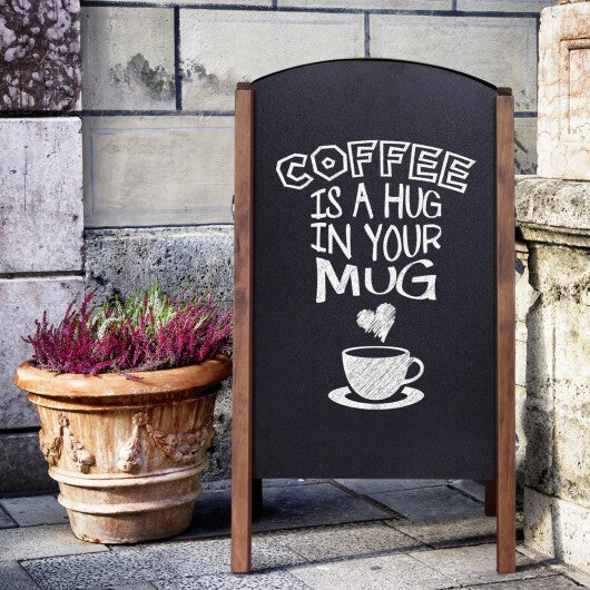 31.5 Inch Wood A-Frame Sidewalk Signage Chalkboard W2B