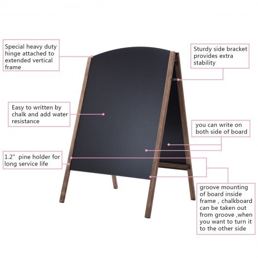 40 Inch Wood A-Frame Sidewalk Wedding Signage Chalkboard W2B