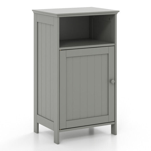 Bathroom Freestanding  Adjustable Shelf Floor Storage Cabinet-White W2B