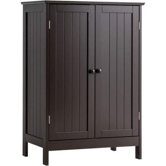 Bathroom Floor Storage Double Door Cupboard Cabinet-White W2B