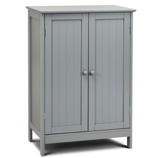 Bathroom Floor Storage Double Door Cupboard Cabinet-White W2B
