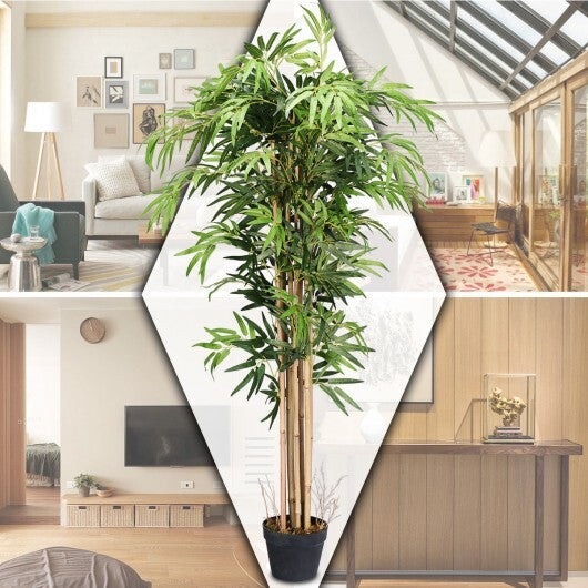 5-Feet Artificial Bamboo Silk Tree Indoor-Outdoor Decorative Planter W2B