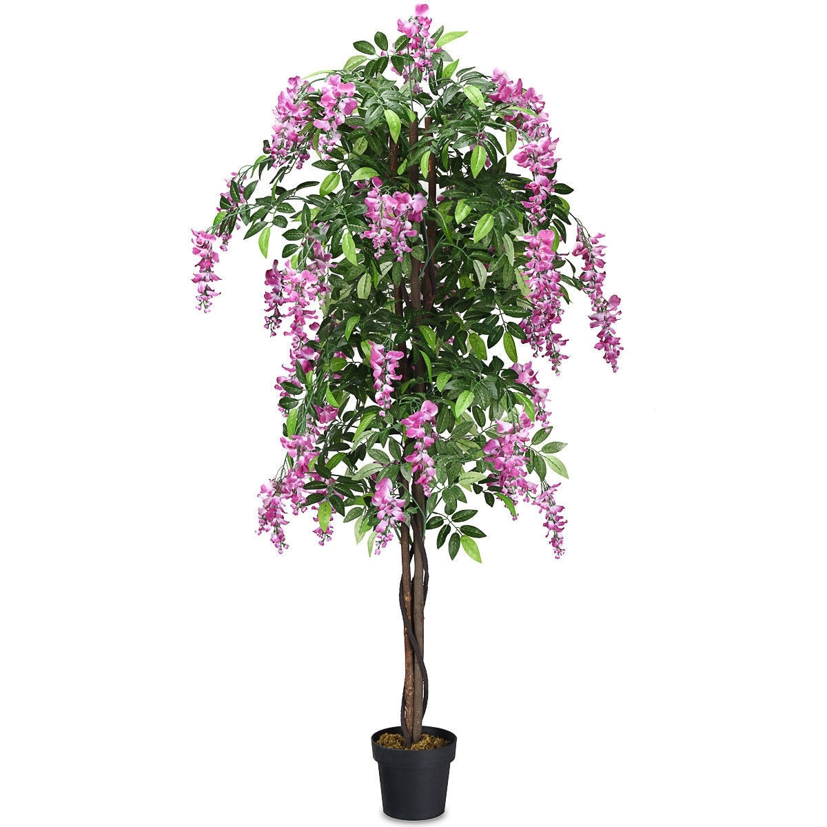 6-Feet Artificial Wisteria Silk Indoor-Outdoor Tree-1pieces - Color: Green W2B