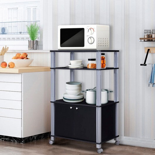Microwave Rack Stand Rolling Storage Cart-Walnut W2B