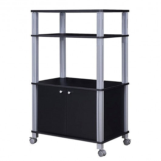 Microwave Rack Stand Rolling Storage Cart-Walnut W2B