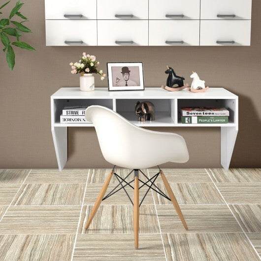 Wall Mounted Floating Computer Table Desk Storage Shelf-White - Color: White W2B