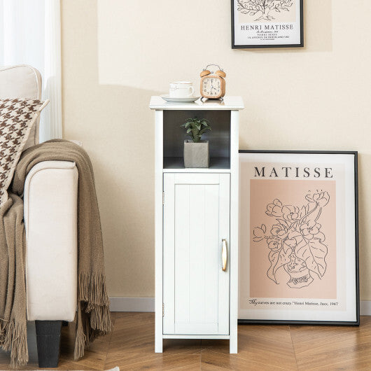 Bathroom Storage Organizer with 2-Tier Cabinet-Gray W2B