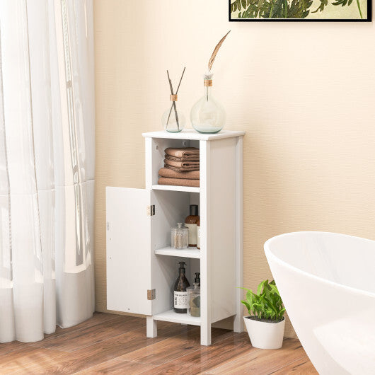 Bathroom Storage Organizer with 2-Tier Cabinet-Gray W2B