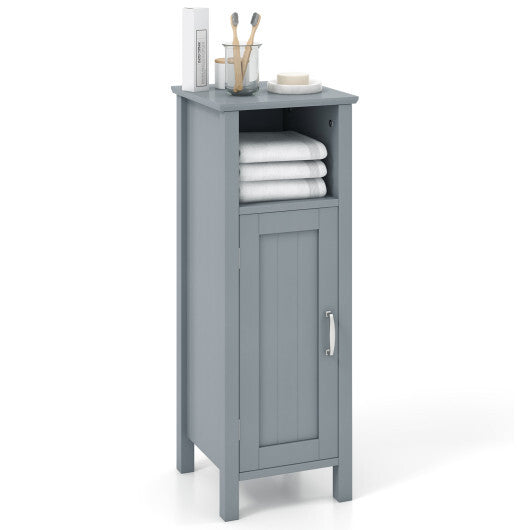 Bathroom Storage Organizer with 2-Tier Cabinet-Gray W2B