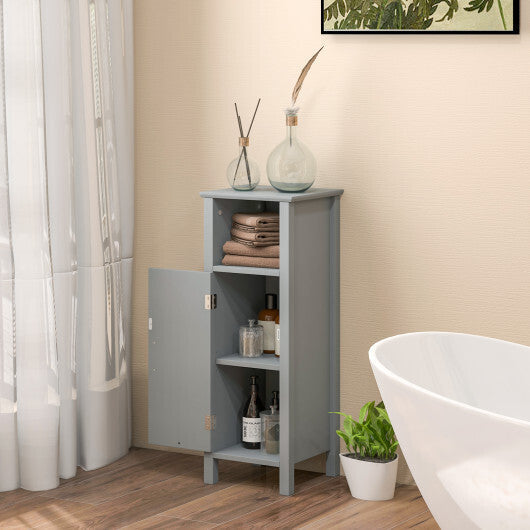 Bathroom Storage Organizer with 2-Tier Cabinet-Gray W2B