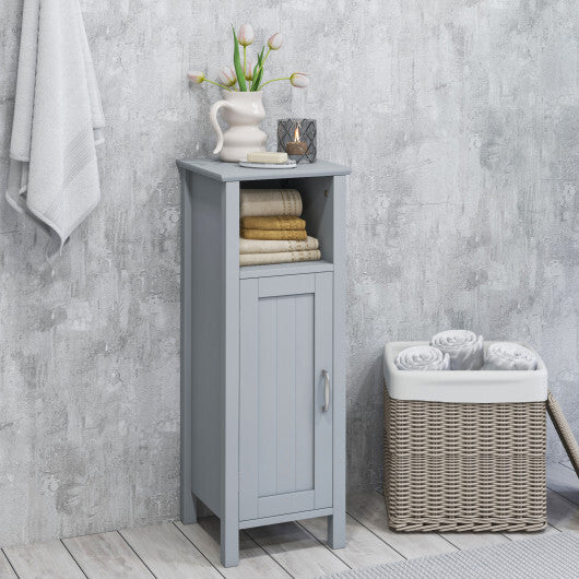 Bathroom Storage Organizer with 2-Tier Cabinet-Gray W2B