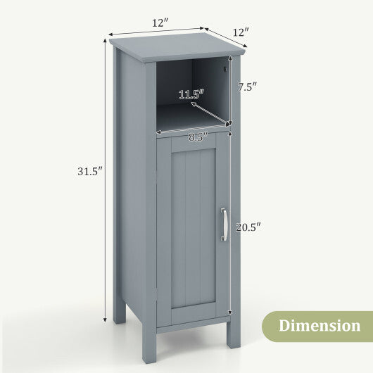 Bathroom Storage Organizer with 2-Tier Cabinet-Gray W2B